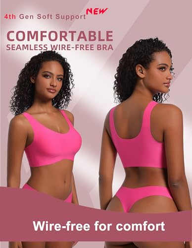 Wide Strap Ladies Wireless Seamless No Underwire Sleep Bras for Older Women Full Coverage Everyday Wirefree T Shirt Bra4