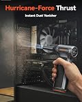 WOLFBOX MF200-2PK Comprimé Air Duster - 2 Pile-paquets swappables & Cas, Hurricane-Force électrique Air Souple pour PC, Détail de la voiture, Camping & Accueil, Duster haute pression pour les lacunes étroites & Crévasses