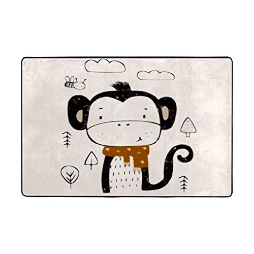 Tapis de sol singe velours corail grand format absorbant en polyester extensible - 2