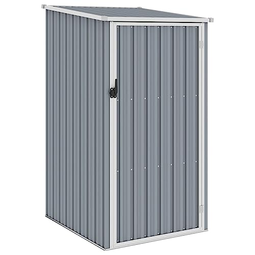 AUVYI Cobertizo de Jardín Exterior 87x98x148/159 cm Gris Acero Galvanizado Resistente a Corrosión Caseta de Almacenamiento de Metal Almacenar Gran Variedad de Herramientas y Equipamiento