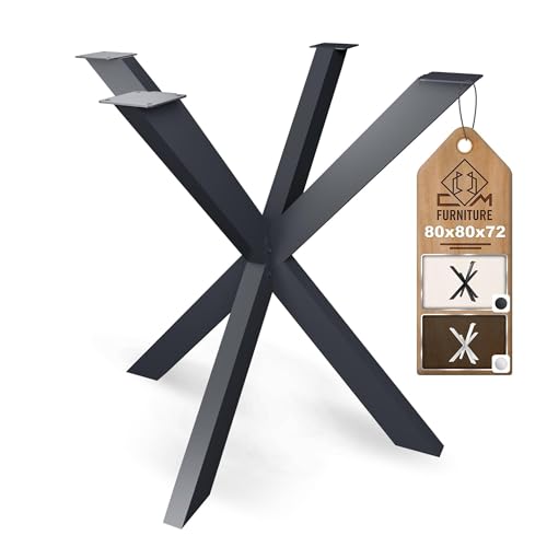 CM Furniture Pied de Table Mikado Spider Châssis de Table pour Plateaux Ronds et Carrés Réglable Anthracite Hauteur 72 cm Patins de Tables Manger Bureau...