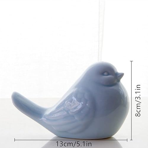 Miniatura 7 de Pájaros de cerámica, estatua de figura de pájaro de porcelana, adornos de figuras de animales, mini decoración del hogar, estatuas para jardín, sala