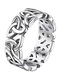 FaithHeart Men Knot Rings Size 13 for Large Man Stainless Steel Vintage Irish Celtic Knot Wedding Bands