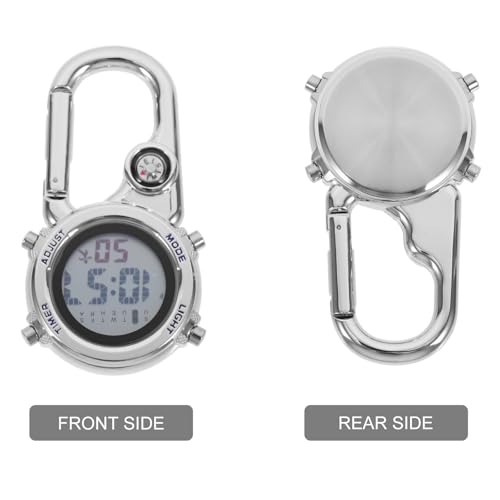 Reloj digital mosquetón de metal resistente con batería de botón 3