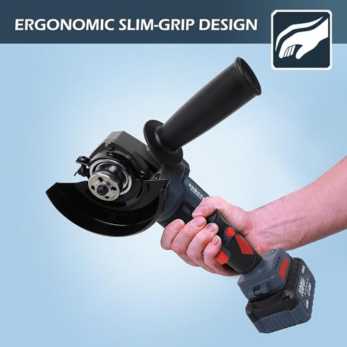 Image of KROST ECO Series 21V Brushless Cordless Angle Grinder 115mm with 4.0Ah Li-ion Double Battery With Smart Variable Speed Control & Battery Indicator