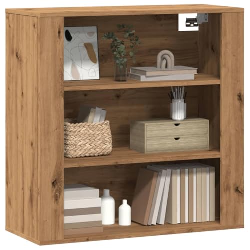 Armoire murale chêne Artisan 80x33x80cm suspendue à 3 compartiments - 4