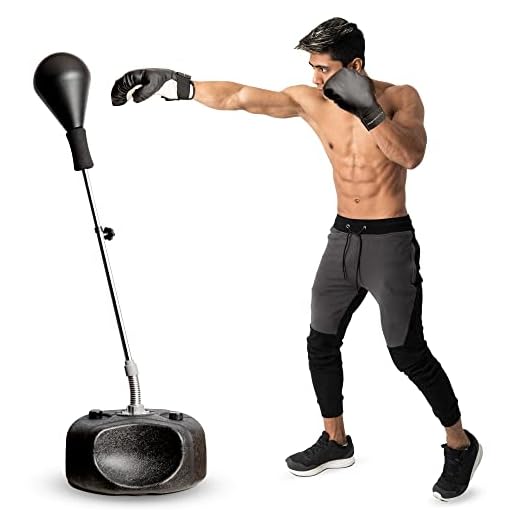 Protocol Punching Bag with Stand - for Adults & Kids - Punching Bag with Stand Plus Boxing Gloves - Adjustable Height Stand - Great for Exercise and Fitness Fun for The Entire Family , Black