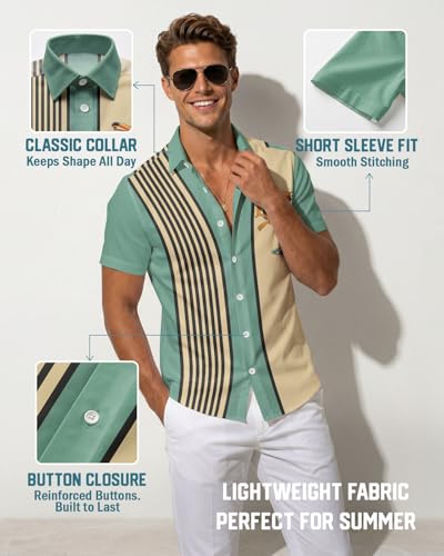 Image of 99TIMORO Funny Film Summer Button Down Shirt Men Short Sleeve Top | Movie Character Hawaiian Shirts for Men Lightweight Breathable Beach Vacation Business Casual Summer Gifts Classic Fit