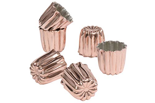 patisse 43016 Lot de 6 Moules à Canelés en Cuivre 35 mm, 3,5 cm