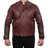 Button Stitched Guardians Star-Lord Leather Jacket Costume – Chris Pratt Inspired, Available in XXS to 3XL (US, Alpha, Small, Regular, Regular, Maroon)