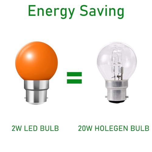 WULUN B22 Bayonet Coloured LED Bulbs, G45 Mini Globe Bulb, 2W Equivalent to 20W Halogen Lights - Image 3
