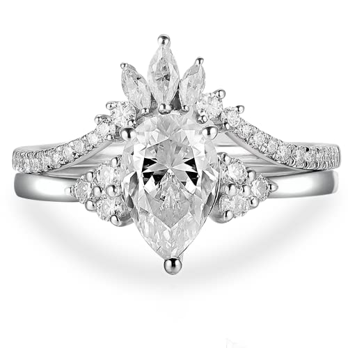 Frayerr Moissanite Bridal Wedding Rings Set for Women 1.50CT VVS1