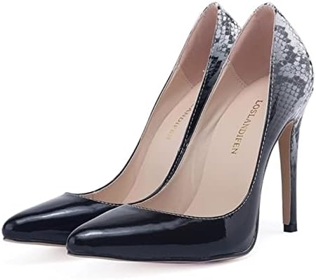 ZHENGYE Nouvelles chaussures à talons hauts pour femme à talons aiguilles  serpent à bout pointu pour bureau, fête, mariage, imprimé serpent, noir  beige, 42 : Amazon.com.be: Mode
