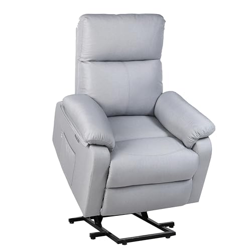 ECODE® Sillón Reclinable Eléctrico de Tela con Levantapersonas, Reposabrazos Lavables, Sistema Pared Cero, Calor y USB de Carga - Comodidad para Personas Mayores en Salones o Espacios Reducidos