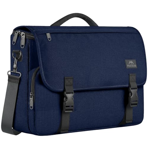 MATEIN PU Leather Messenger Bag with Cooler & USB Charging Port, Briefcases Lightweight Men's Laptop Bag 17.3 inch2