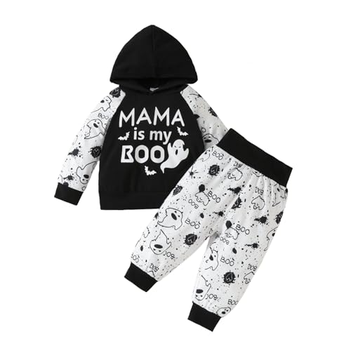 Halloween Baby Clothes Mama Is My Boo Ghost Hoodie Long Sleeve Sweatshirt Tops Pants Toddler Fall Winter Outfit Set