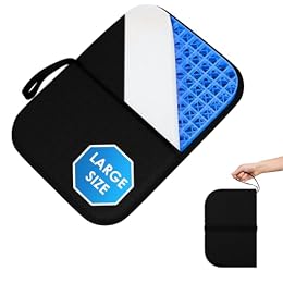 WISIMMALL Foldable Travel Seat Cushion, Comfort Foam & Gel, 16.7"x12.4" Large, Super Thick & Lightweight, Portable for Airplane/Car/Office/Wheelchair, Tailbone & Pressure Sore Relief