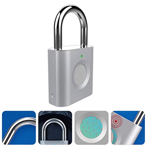 Bloqueio De Gaveta De Impressão Digital Fechadura De Armário Sem Chave Cadeado Recarregável Cadeado