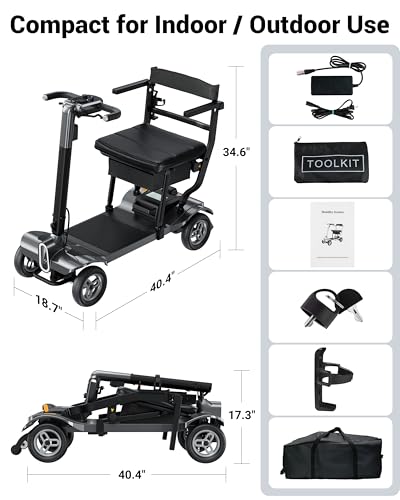 Image of 4 Wheel Heavy Duty Mobility Scooter 400 lb Capacity, Black