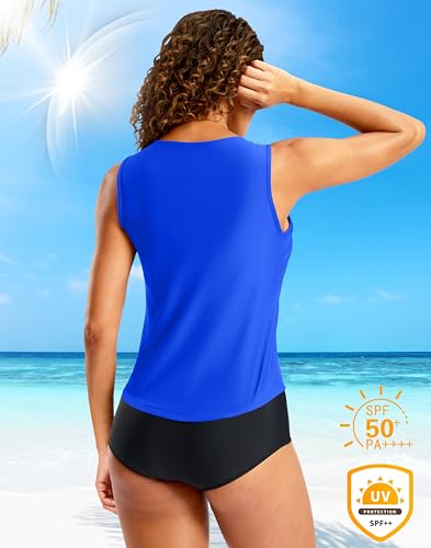 Image of G Gradual Tankini Tops for Women High Neck Swimsuits Swim Top Modest Bathing Suit Swimwear Tank Top only No Bottom