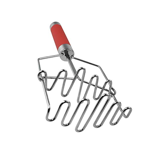 Potato Mashers | Double Smashers For Your Potatoes Guacamole Cauliflower Fruit Eggs Meat | Best Masher for smooth Mash with or without Skin | Spring Loaded Smasher with Silicone Handle PC by Chef Amore