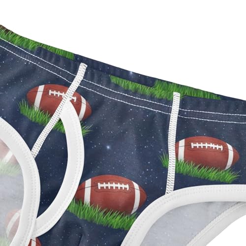 ODAWA Footballs Grass Starry Night Sky Boys Cotton Underwear, Toddler Boy Underwear 2T4