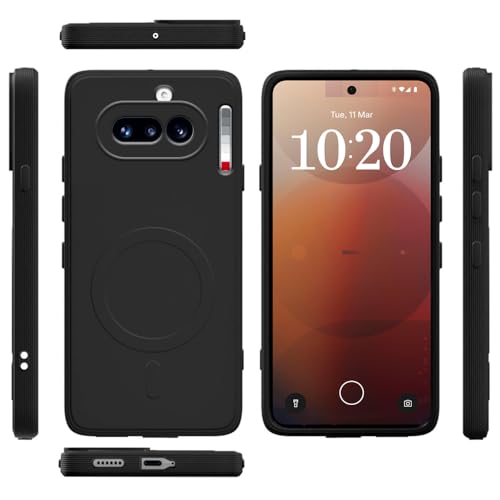 Image of Back Cover Nothing Phone (4a) 5G | MagFit Ring Design (Non-Magnetic) | Shockproof Case | Anti-Slip Grip | Raised Camera Edges | Slim Protective Case for Nothing Phone (4a) 5G (Matte Black)