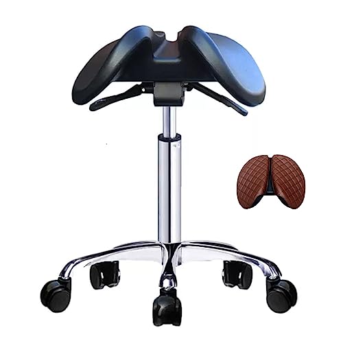 Taburete ergonómico dividido con elevación de gas ajustable, ruedas giratorias de 360° para mayor comodidad en uso dental, hospital, belleza, masaje y spa