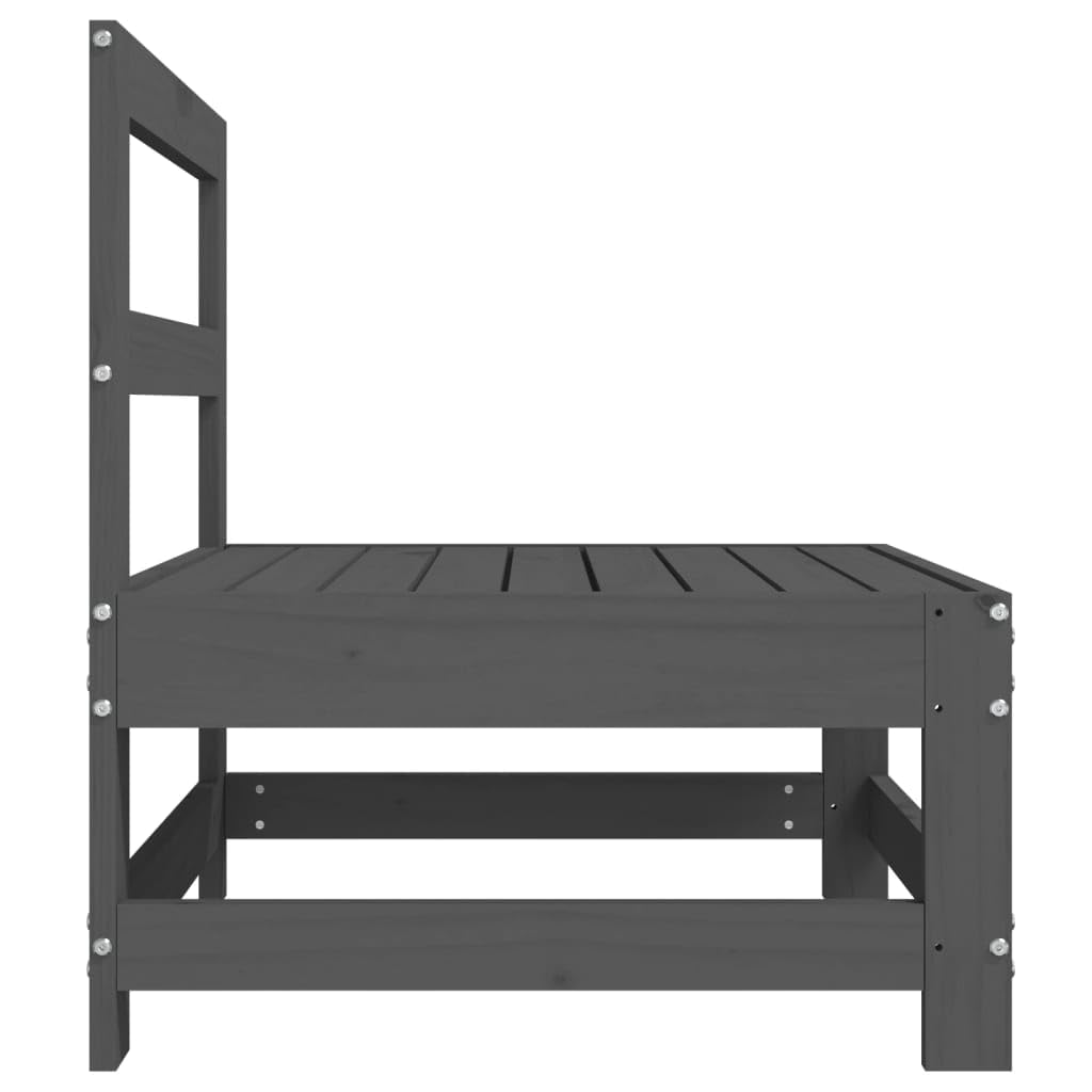 Gecheer 2 pz,Divani,Pallet,Centrali,Modulari,da Giardino,Esterno,Patio,2 Posti,in Legno di Pino,Grigio,Divano in Legno,Divano 2 Posti da Giardino in Legno,Divani Centrale da Esterno in Legno