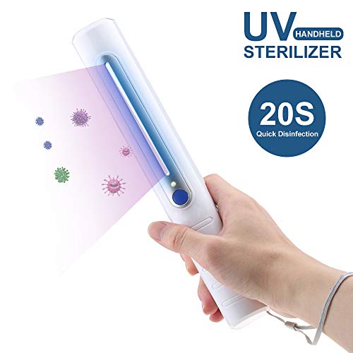 Lampe de stérilisation UV Lampe ultraviolette antibactérienne Désinfectant portable à 99% pour famille Voyage Voiture Armoire Hôtel Toilette Animaux