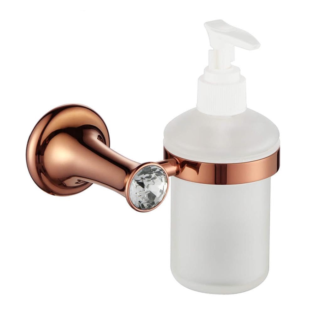 LCANALLYMS Wall hooks, Coat Hook Bathroom Hooks Rose Gold Brass Hardware Sets Towel Rack Bath Toilet Toothbrush Holder Paper Robe Accessories,A(Soap Dispenser)