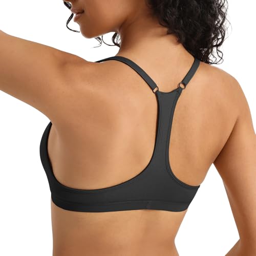 Image of INIBUD Sports Bras for Women Racerback Triangle Padded Bralette Y Back Seamless Bra No Underwire V Neck Wireless