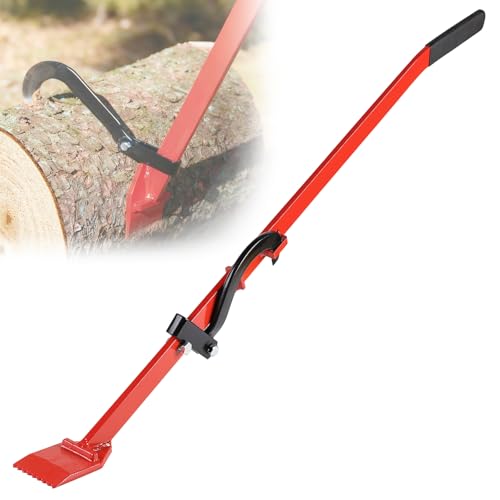 EFUTURETIME 130cm Fällheber mit Wendehaken Stammwender Geschmiedeter Kantheber für Stämme bis 600mm Wendehilfe Fällhilfe Universelle zum Wenden und Bewegen von Stämmenn Rot