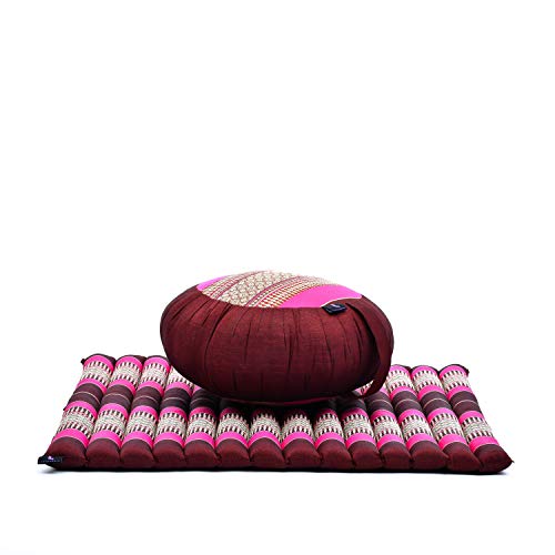 Leewadee Cushion Set-1 Round Yoga Pillow and 1 Square