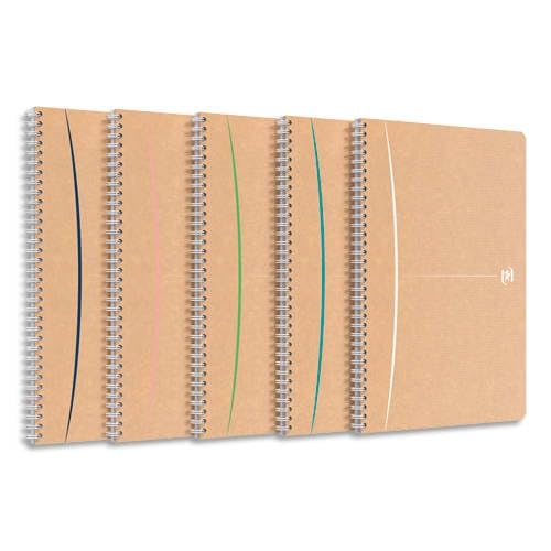 Lotto di 10 quaderni Touareg rel. Full A4, copertina. kraft 100p./50 fogli riciclati 90 g/m², a quadretti 5 x 5 + margini