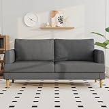 Loveseat Sofa Couch for Living Room with USB Type C Ports – 70' Small Dark Gray Upholstered Couches for Bedroom, Office or Apartment–Modern 2-Seater Deep Seating with Soft Cushions & Sturdy Frame