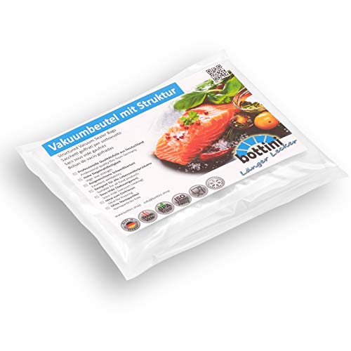 50 Vakuumbeutel mit Struktur 15 x 20 cm goffriert Sous Vide, Folien in Profiqualität mit Siegelrand und Struktur BOTTINI Folienbeutel für alle Vakuumierer wie Caso Gastroback Allpax Lava etc. 50 Vakuumbeutel mit Struktur 15 x 20 cm goffriert Sous Vide, Folien in Profiqualität mit Siegelrand und Struktur BOTTINI Folienbeutel für alle Vakuumierer wie Caso Gastroback Allpax Lava etc.
