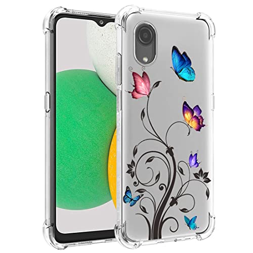 Yodueiv Phone Case for Galaxy A03 Core, for Samsung A03Core SM-A032F Case for Girls Women, Soft Clear TPU Protective Transparent Cover for Samsung Galaxy A03 Core Butterfly