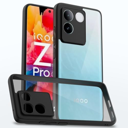 Image of Pikkme Back Cover Compatible with iQOO Z7 Pro 5G / Vivo T2 Pro 5G Shockproof Sleek Hybrid Armor Bumper Case(Black)