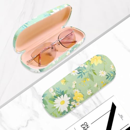 Image of PERFECTSIGHT Hard Shell Eyeglasses Case, PU Leather Protective Glasses Case, Cute Eyeglass Case for Women Men Girls