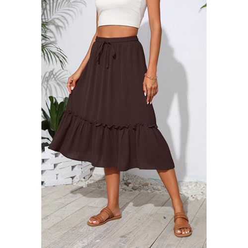 Image of Witsmile High Waist Tiered Skirts for Women Flowy Skirts for Women Long Length with Pockets 2026 Fashion Trendy