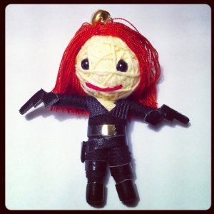 Black Widow Voodoo String Doll Keychain