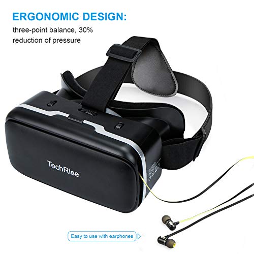 TechRise 3D VR Headset, 3D VR Bril Virtual Reality Box met verstelbare lens en comfortabele riem voor 3D-films en games… - Image 7