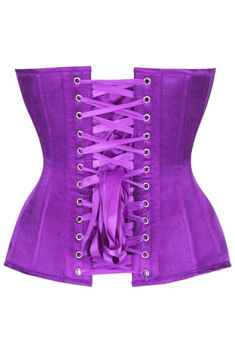 Image of Daisy Corsets Satin Overbust Corset Top for Women. Lingerie, Bustier, and Plus Size. Steel Boned Cincher - Zipper and Lacing