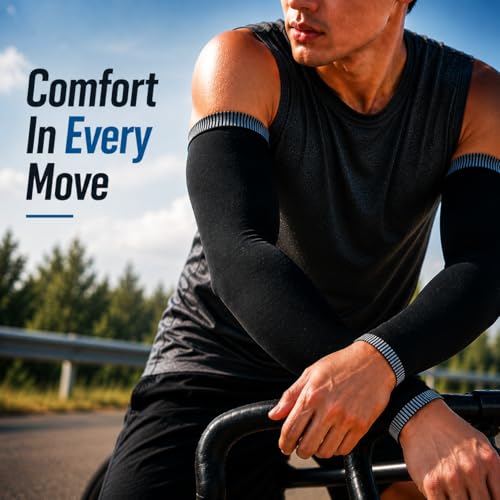 Image of PulGos ๐๐๐๐๐ UV Protection Cooling Arm Sleeves for Men &Women | Quick Dry & Breathable ๐๐ฎ๐ง๐๐ฎ๐ซ๐ง Protection Hand Sleeves for boys | SUMMERS MUST- HAVE Hand Gloves for Bike Riding & Cycling