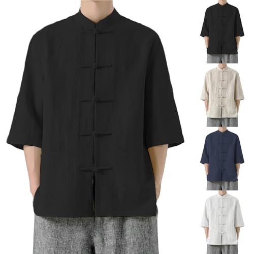 Camisa de Kung Fu para hombre de algodón y lino - Estilo