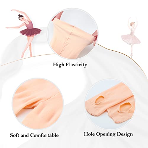 Janmercy 8 Packs Ballet Tights for Girls Convertible Dance Tights Toddler Dance Stockings for Ballet Gymnastics School4