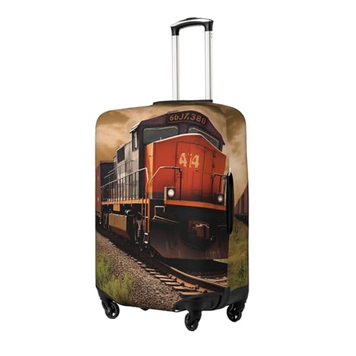 Freight Train Luggage Cover for Suitcase TSA Approved Elastic Suitcase Cover Anti-Scratch Travel Luggage Protector Cover Washable Trolley Case Cover Fit 18-32 Inch Luggage Large2