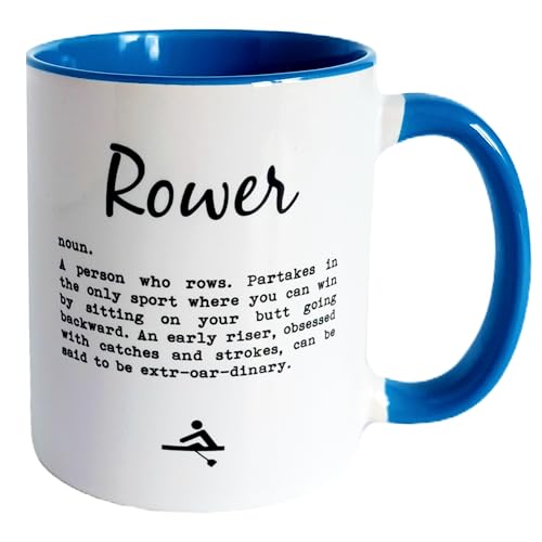 Worry Less Design Rower - Gift for Rower, Rowing Gifts, Mug for Rower, Funny Rowing Mug, 330ml Ceramic Mug