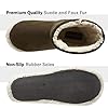 Dunlop Men's Faux Fur Bootie Slippers - Classic Memory Foam Plush House Slippers, Indoor/Outdoor, Khaki (7 UK) #4